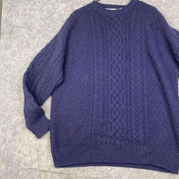 Patrick Malin Donegal Ireland Cable Knit Sweater XXL Fisherman's Chunky Knit - Picture 2 of 10
